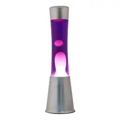 iTotal - Lavalampe silber Gravity violett-weiß